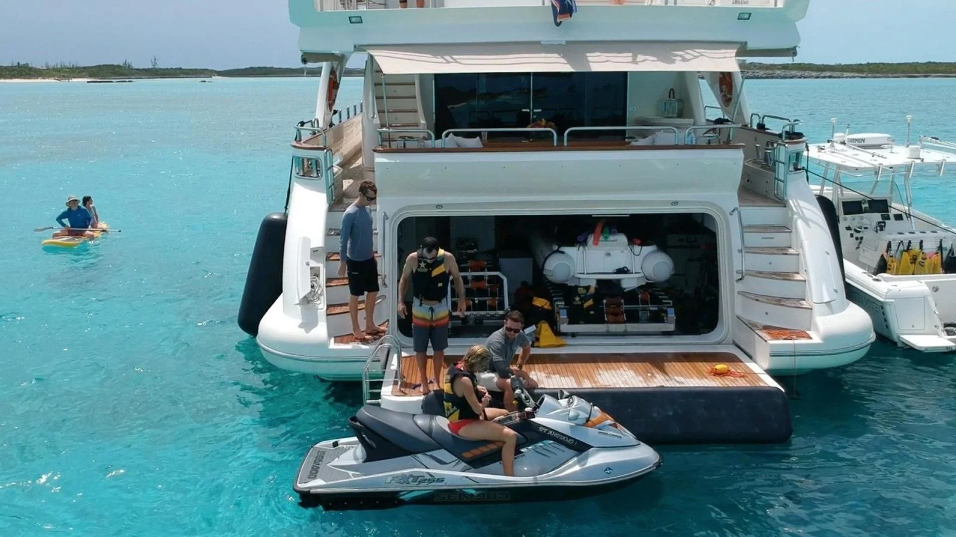 a group of people on a boat aboard INSIEME Yacht for Sale