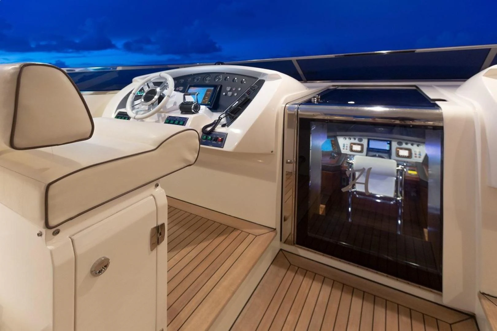 inside of a car aboard INSIEME Yacht for Sale
