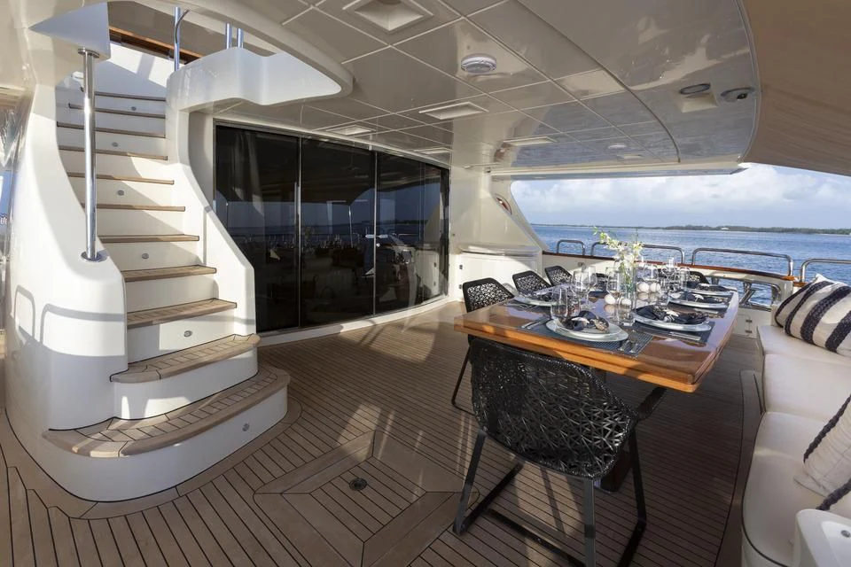 a staircase leading to a room aboard INSIEME Yacht for Sale