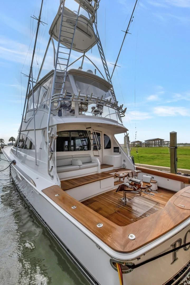 a boat docked at a pier aboard POZO SECO Yacht for Sale