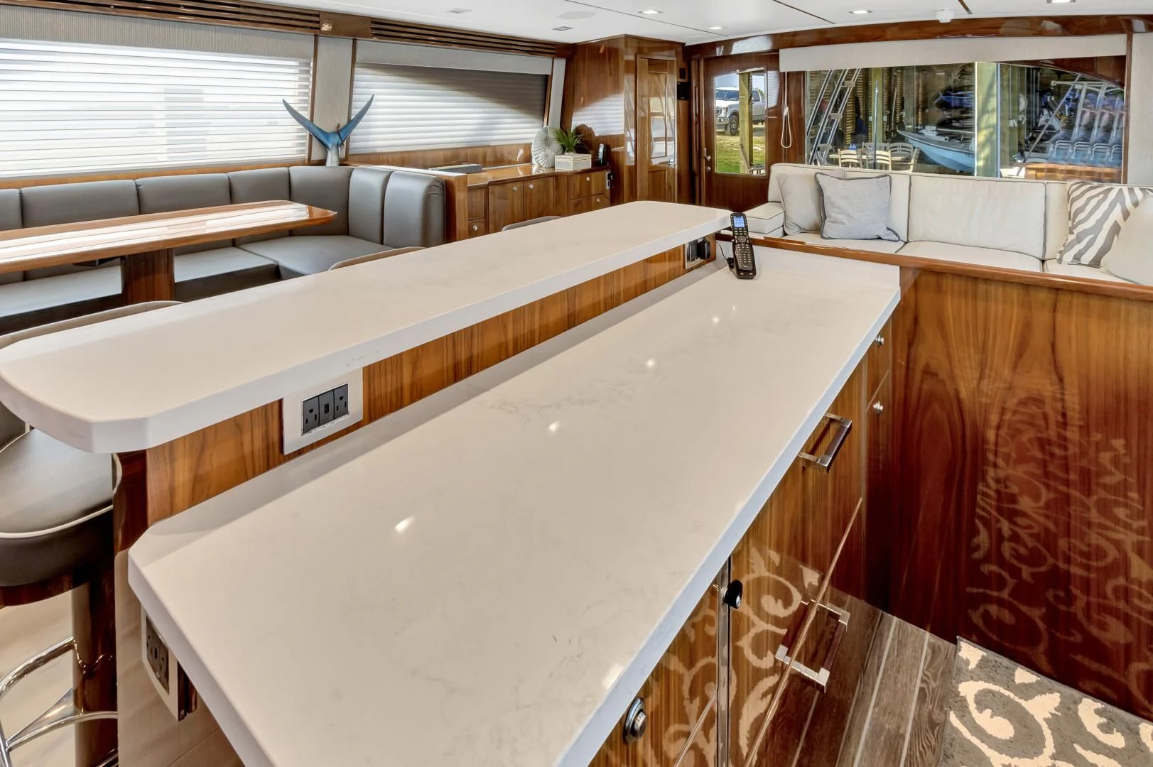 a large room with a large counter aboard POZO SECO Yacht for Sale