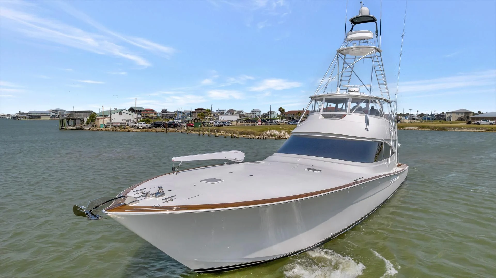 a white boat on the water aboard POZO SECO Yacht for Sale
