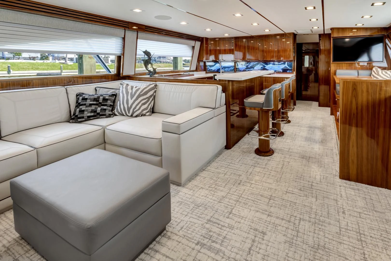 a living room with a couch aboard POZO SECO Yacht for Sale