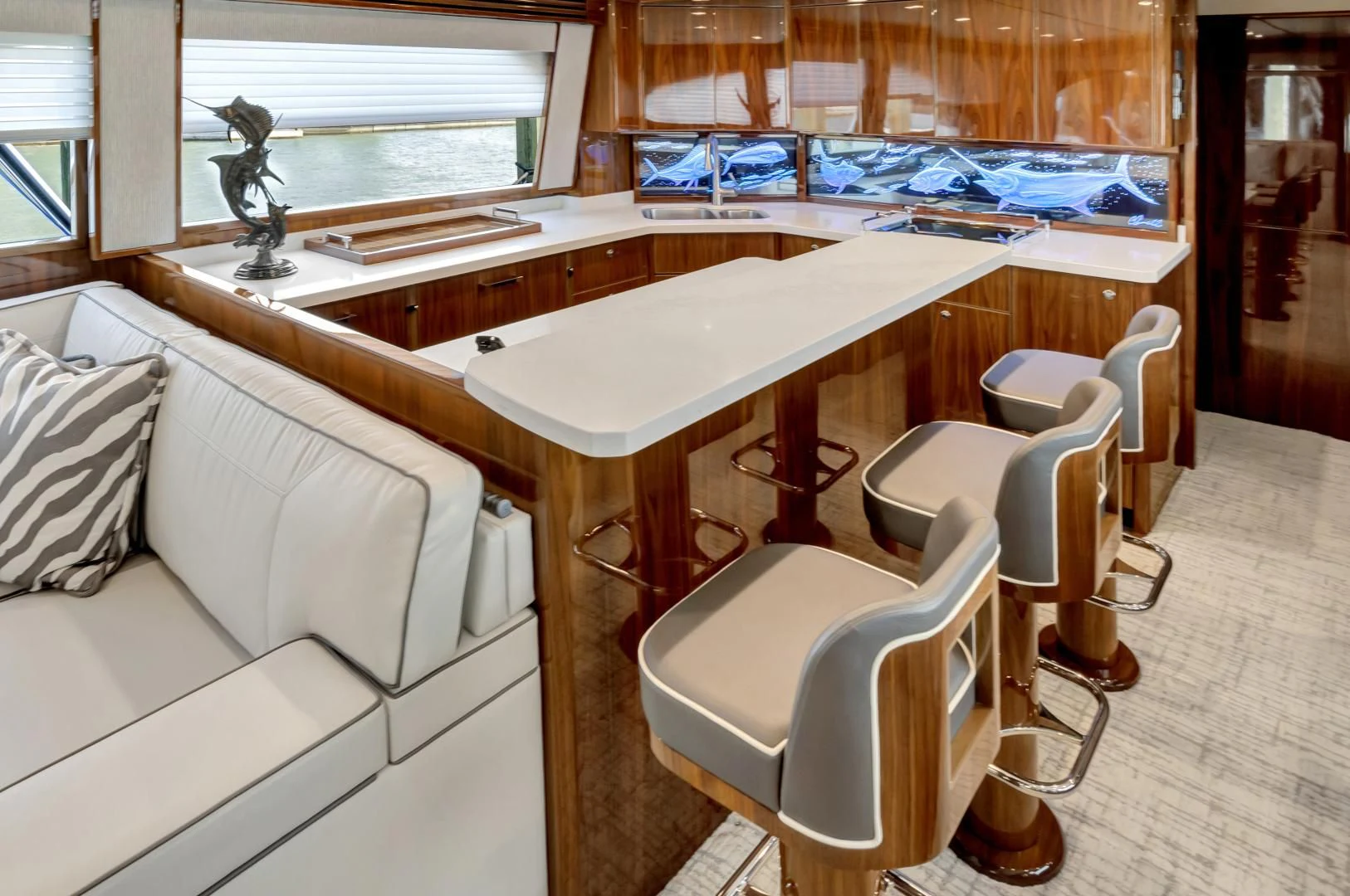 a room with a couch and a table aboard POZO SECO Yacht for Sale