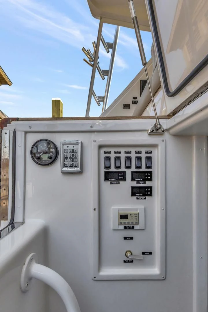 a white control panel aboard POZO SECO Yacht for Sale