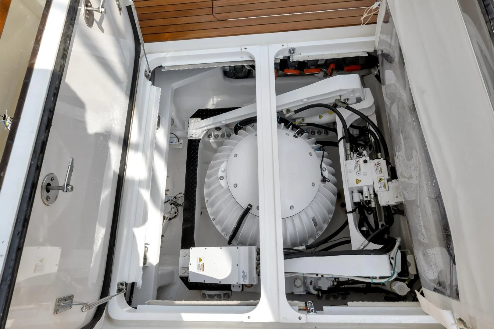 a car with a white steering wheel aboard POZO SECO Yacht for Sale