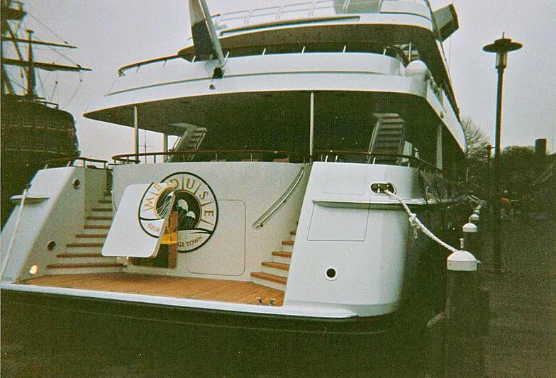 a large white boat aboard ATHINA III Yacht for Sale