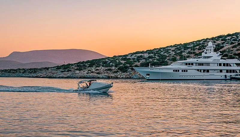 a boat in the water aboard ATHINA III Yacht for Sale