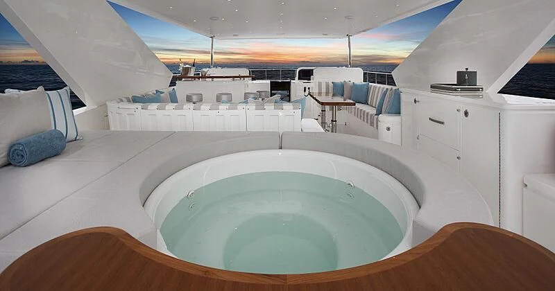 a large indoor swimming pool aboard PINGUINITO Yacht for Sale