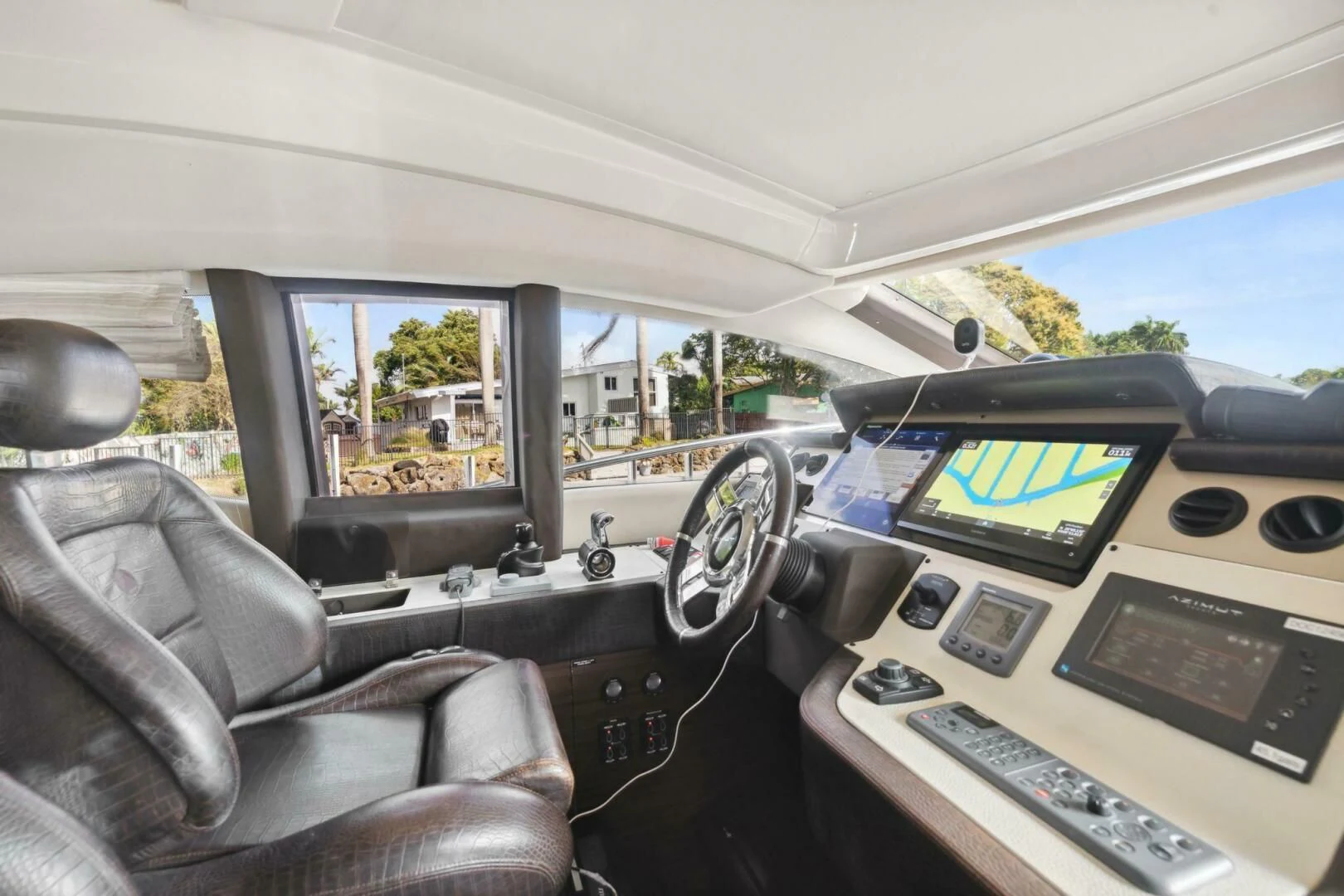 inside of a car aboard SOMEWHERE I BELONG Yacht for Sale