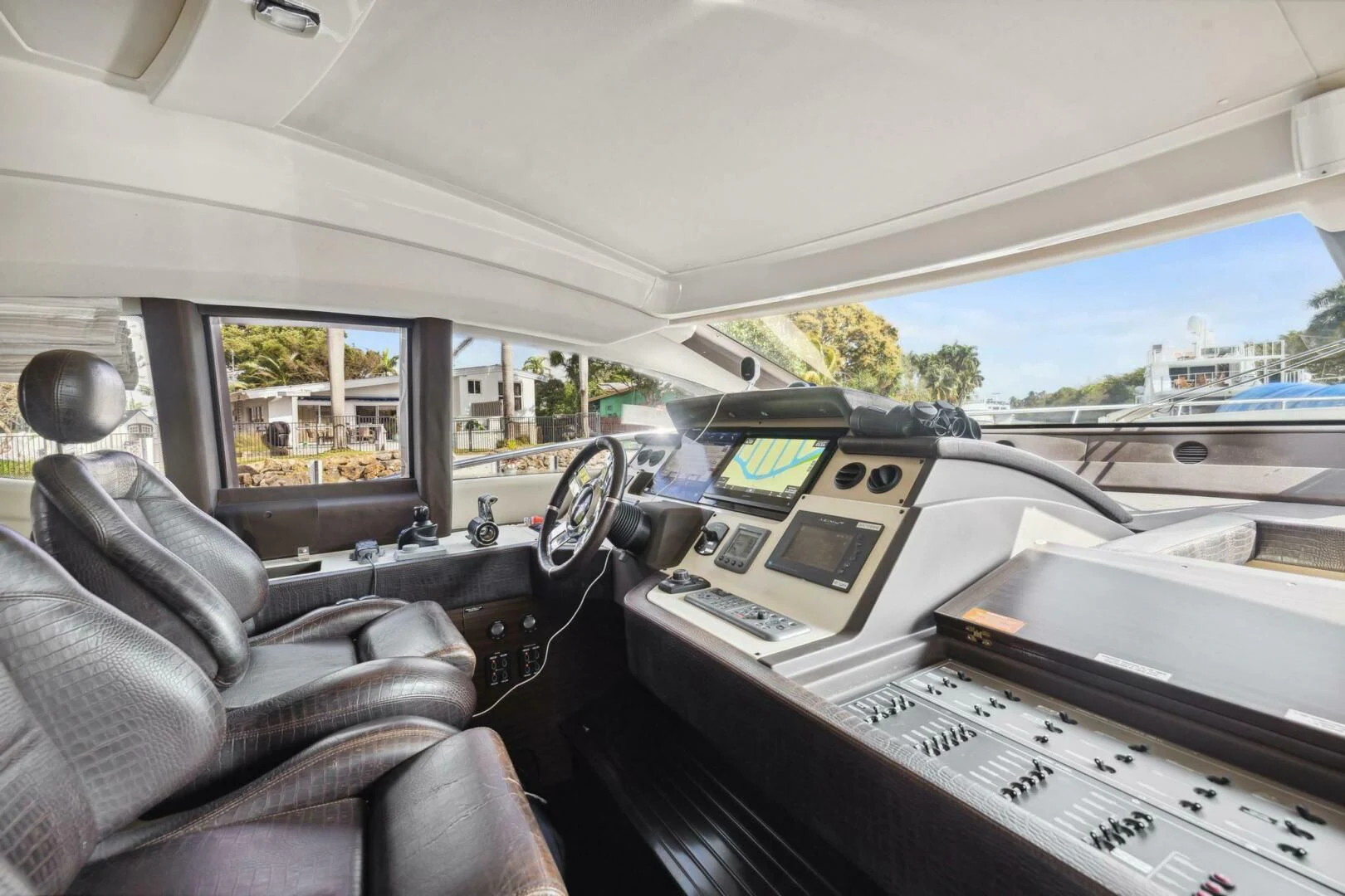 inside of a car aboard SOMEWHERE I BELONG Yacht for Sale