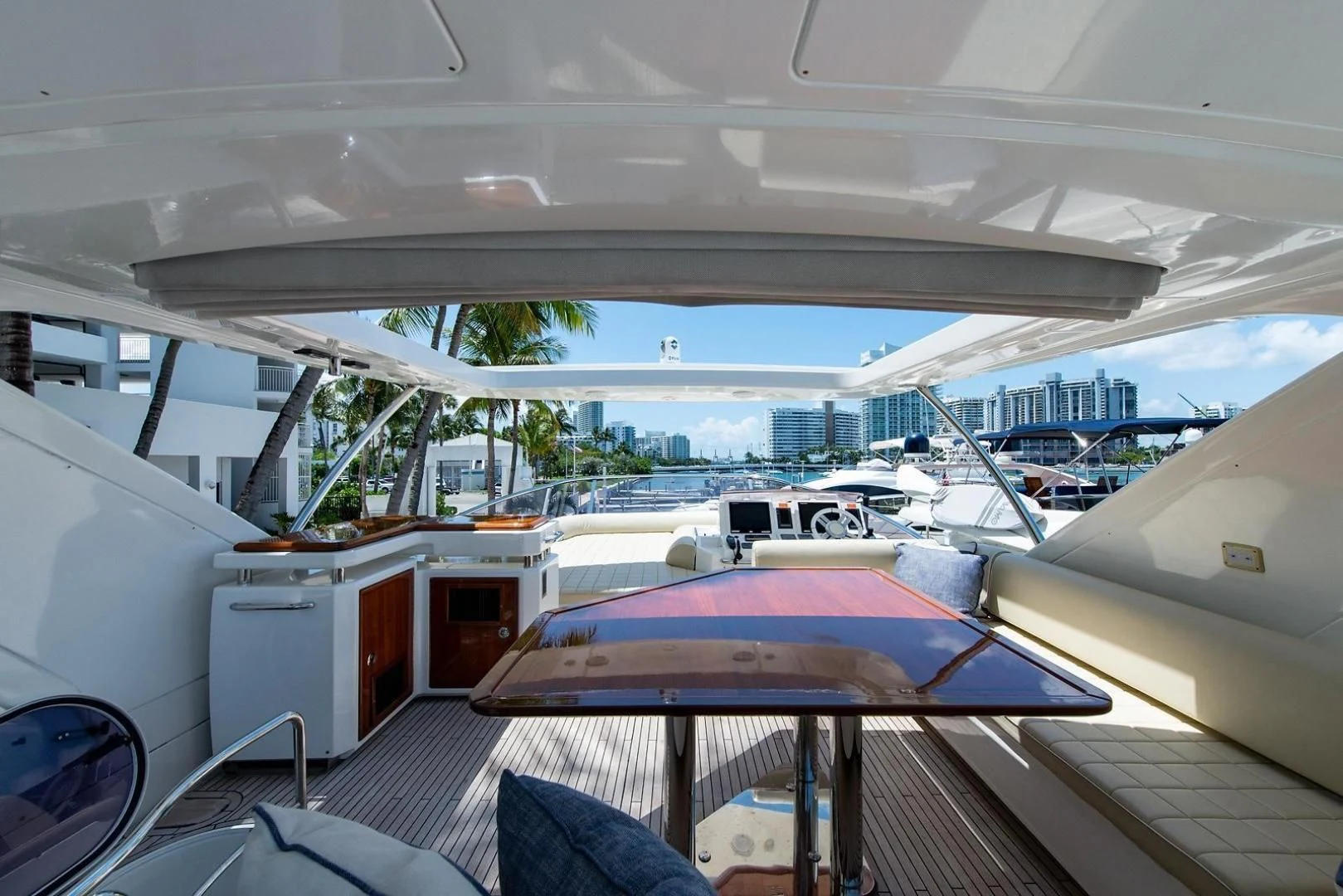 a boat in a harbor aboard SOMEWHERE I BELONG Yacht for Sale