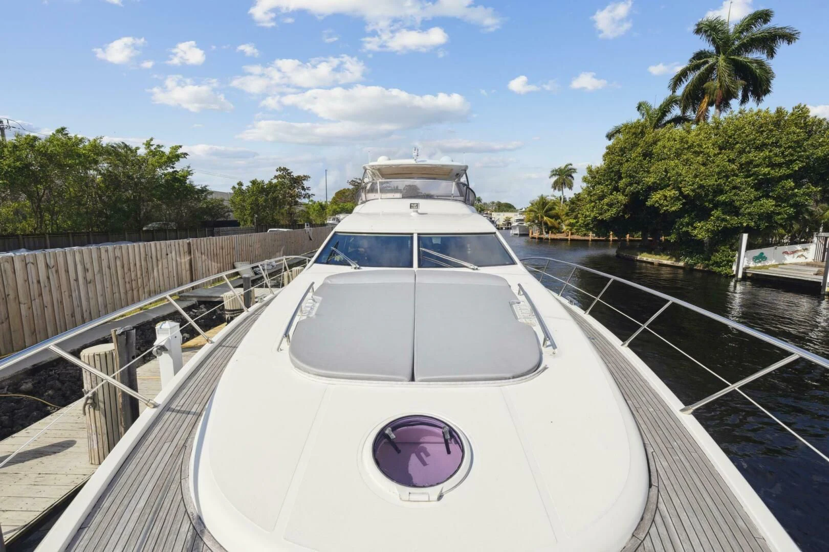 a white car on a bridge aboard SOMEWHERE I BELONG Yacht for Sale