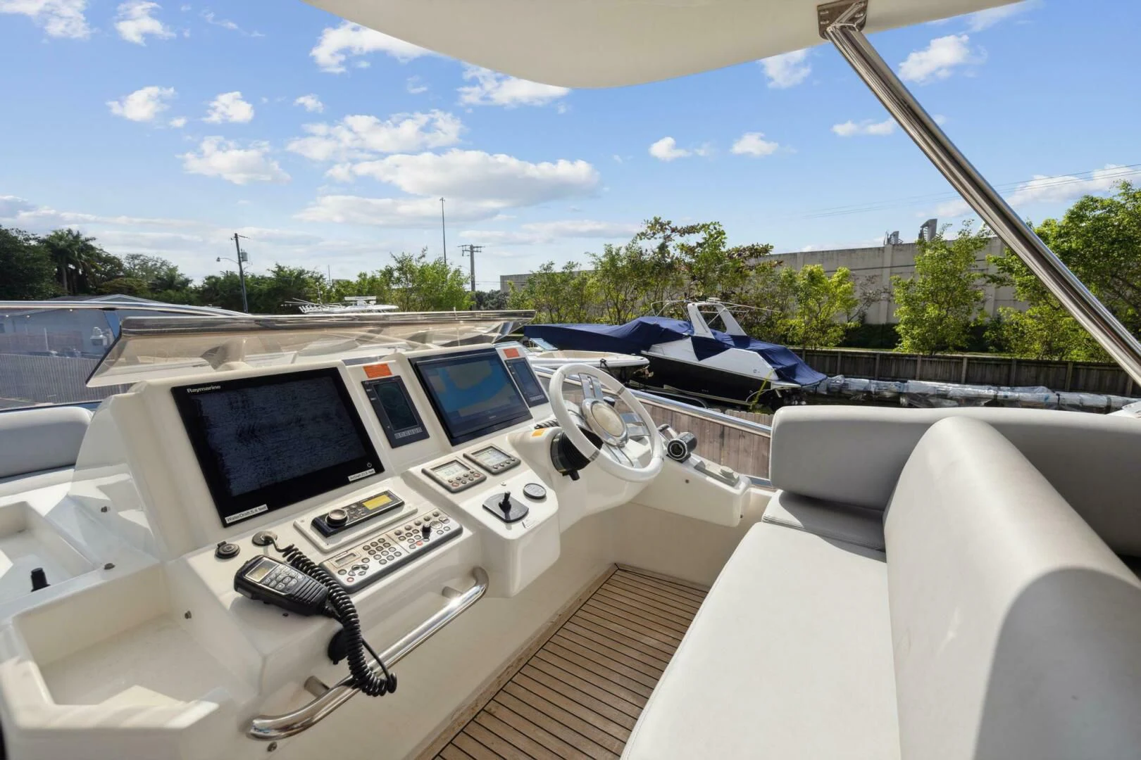 a car with a screen on the roof aboard SOMEWHERE I BELONG Yacht for Sale
