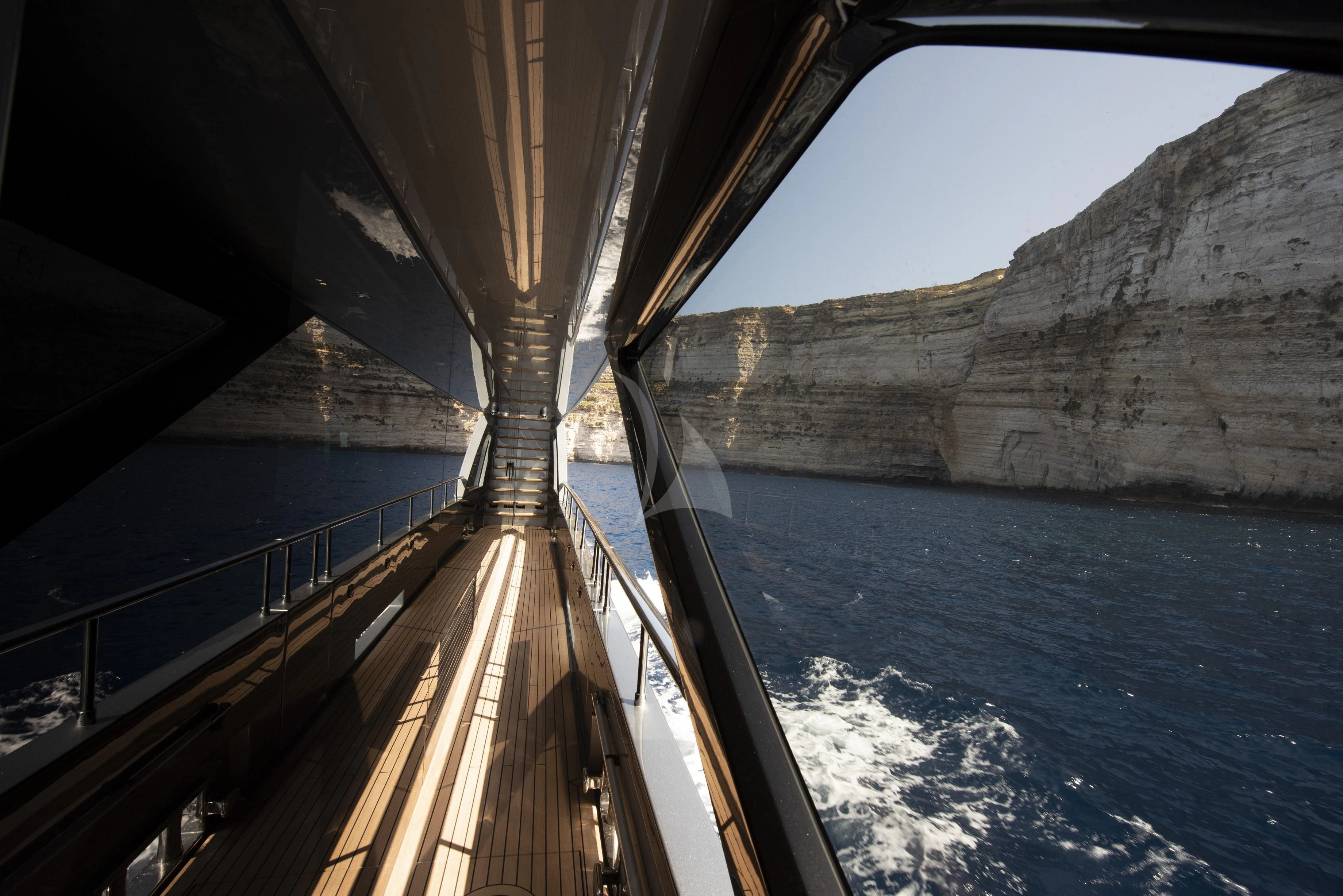 a bridge over water aboard FIGURATI Yacht for Sale