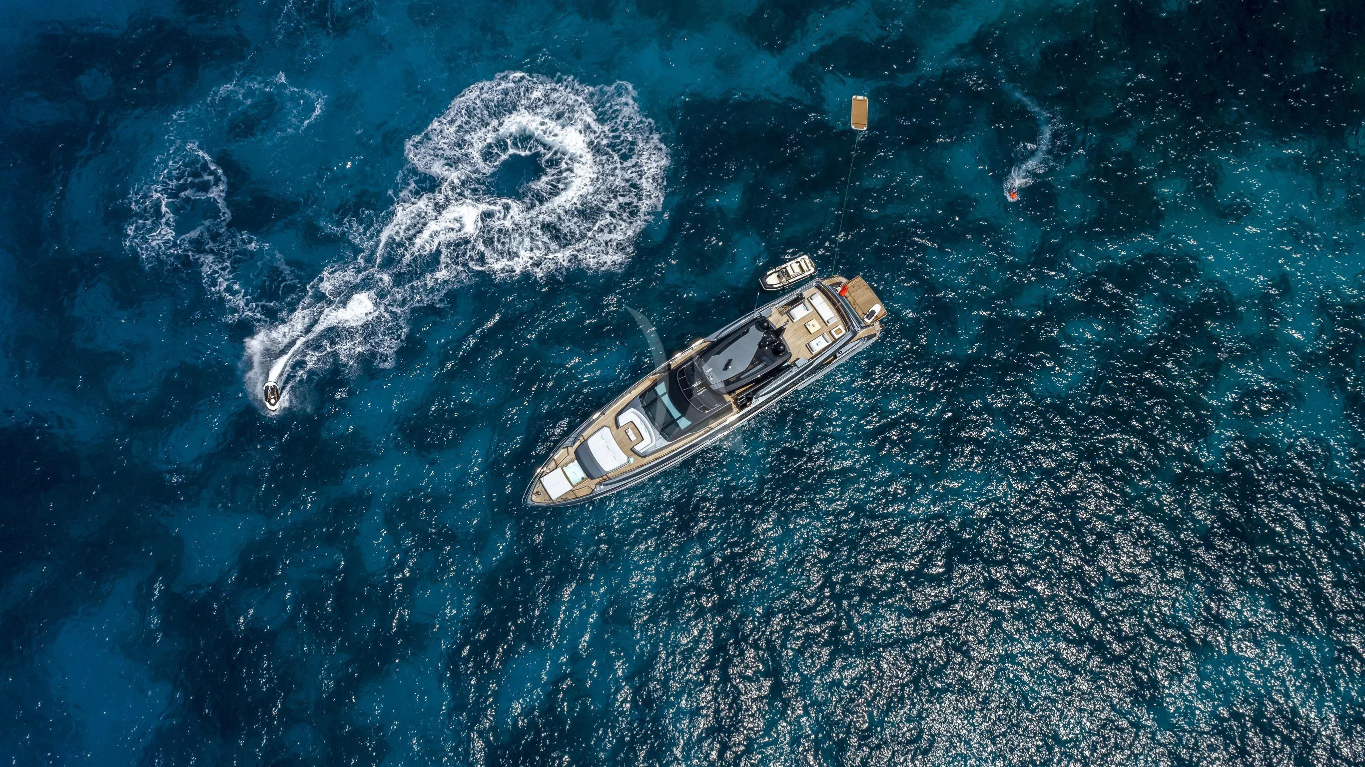 a satellite in space above earth aboard FIGURATI Yacht for Sale