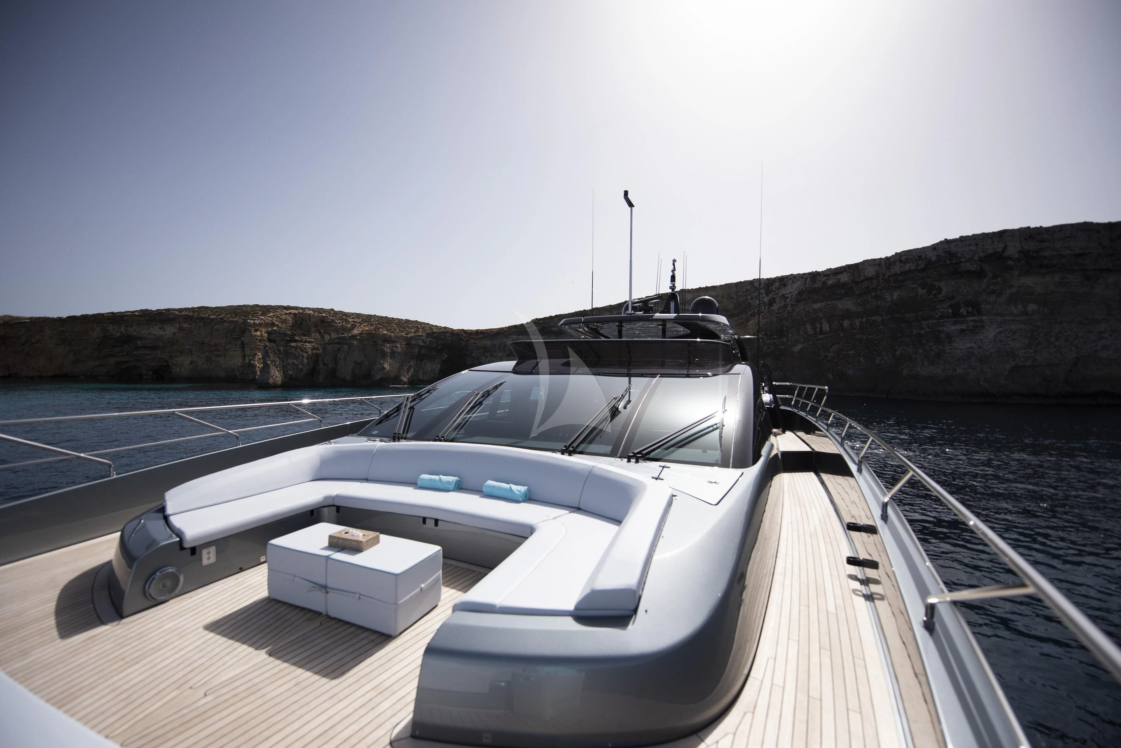 a boat on a deck aboard FIGURATI Yacht for Sale