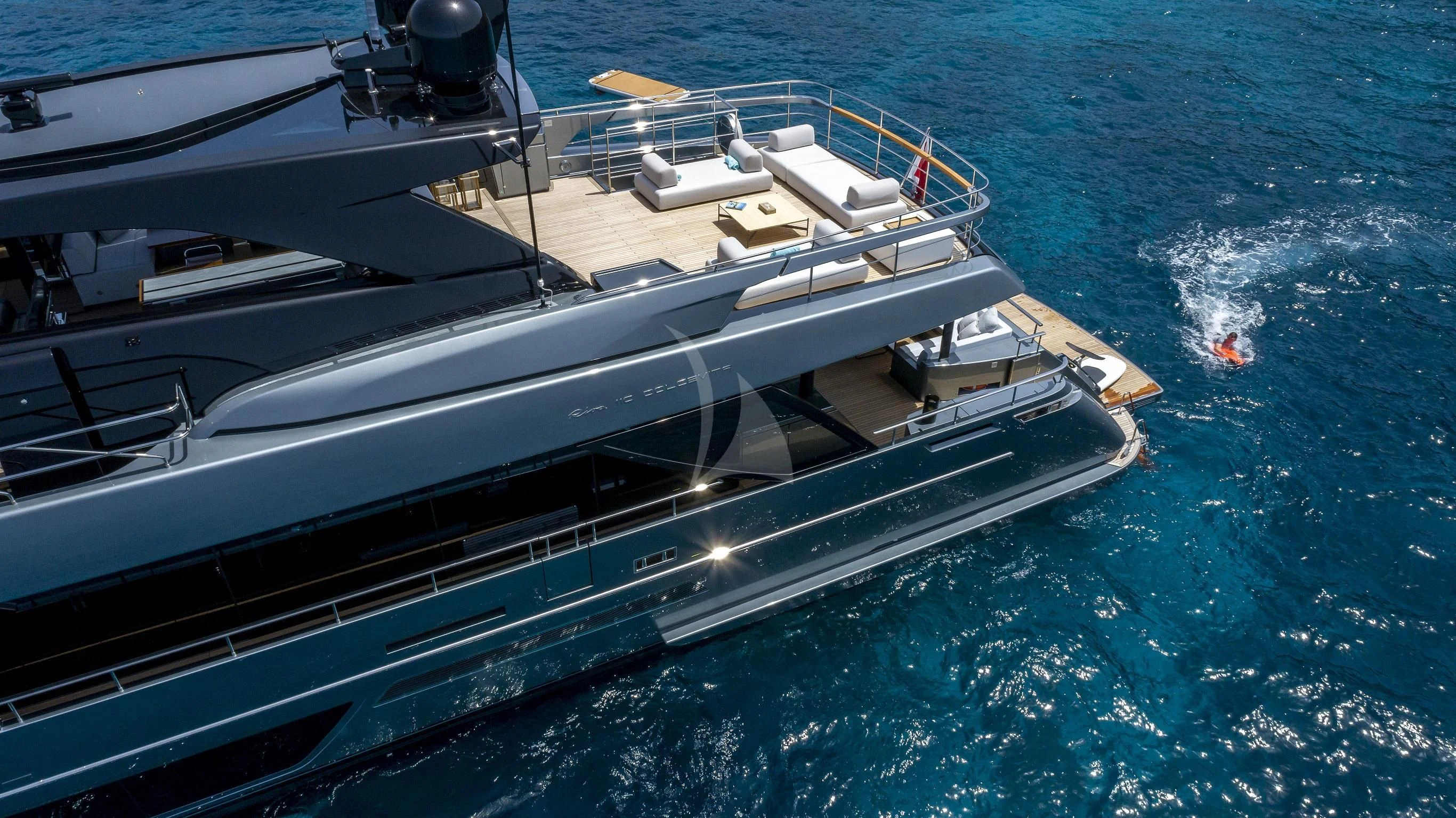 a boat on the water aboard FIGURATI Yacht for Sale