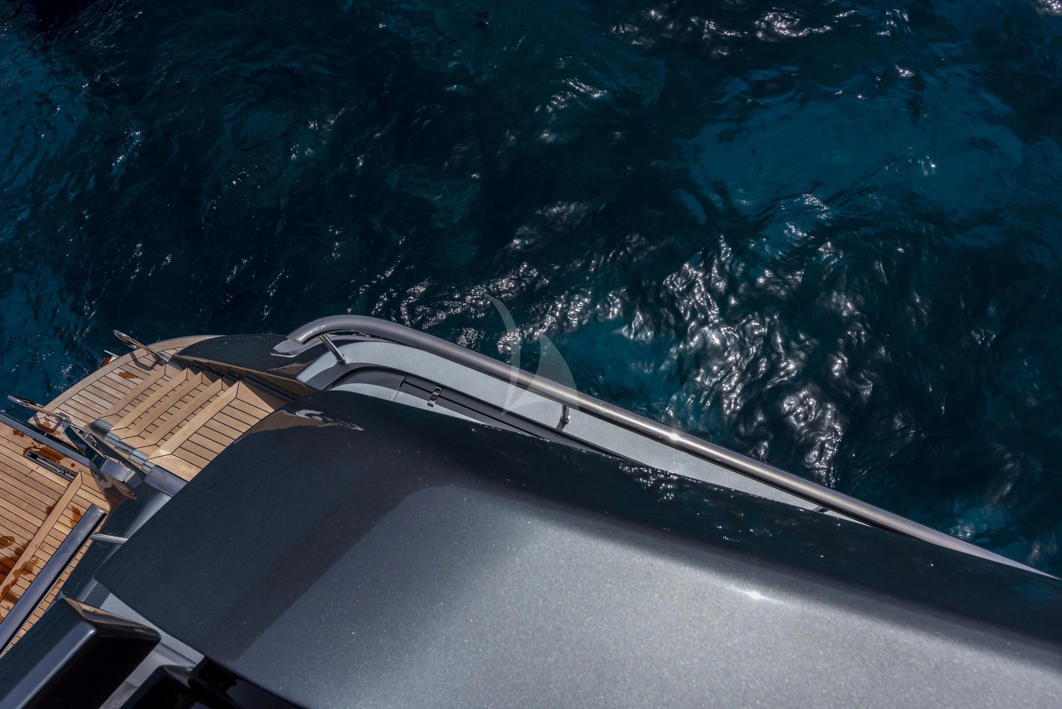 a plane flying over a city aboard FIGURATI Yacht for Sale