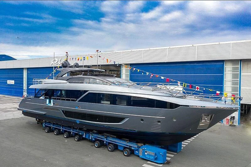 a boat on a trailer aboard FIGURATI Yacht for Sale