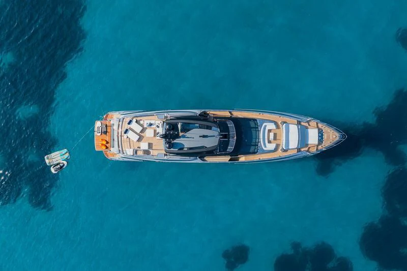a metal object with a logo on it aboard FIGURATI Yacht for Sale