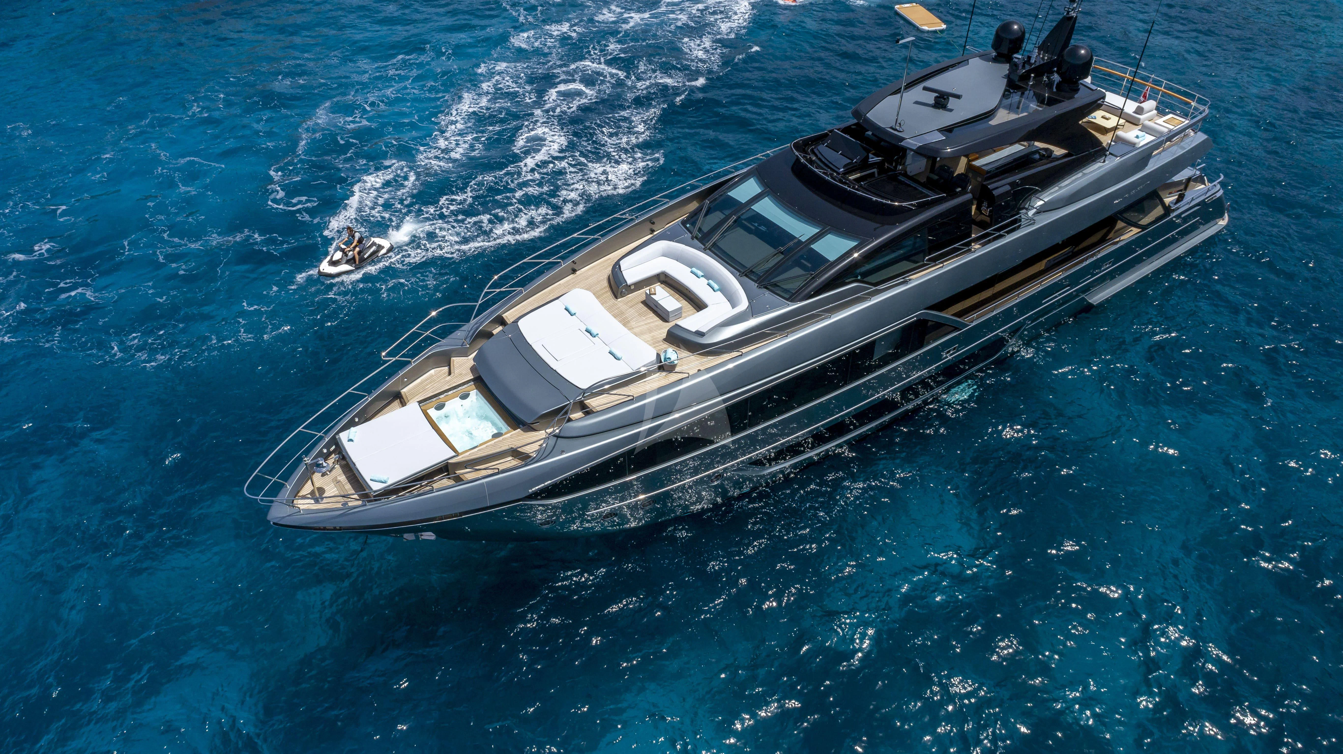 a high angle view of a ship aboard FIGURATI Yacht for Sale