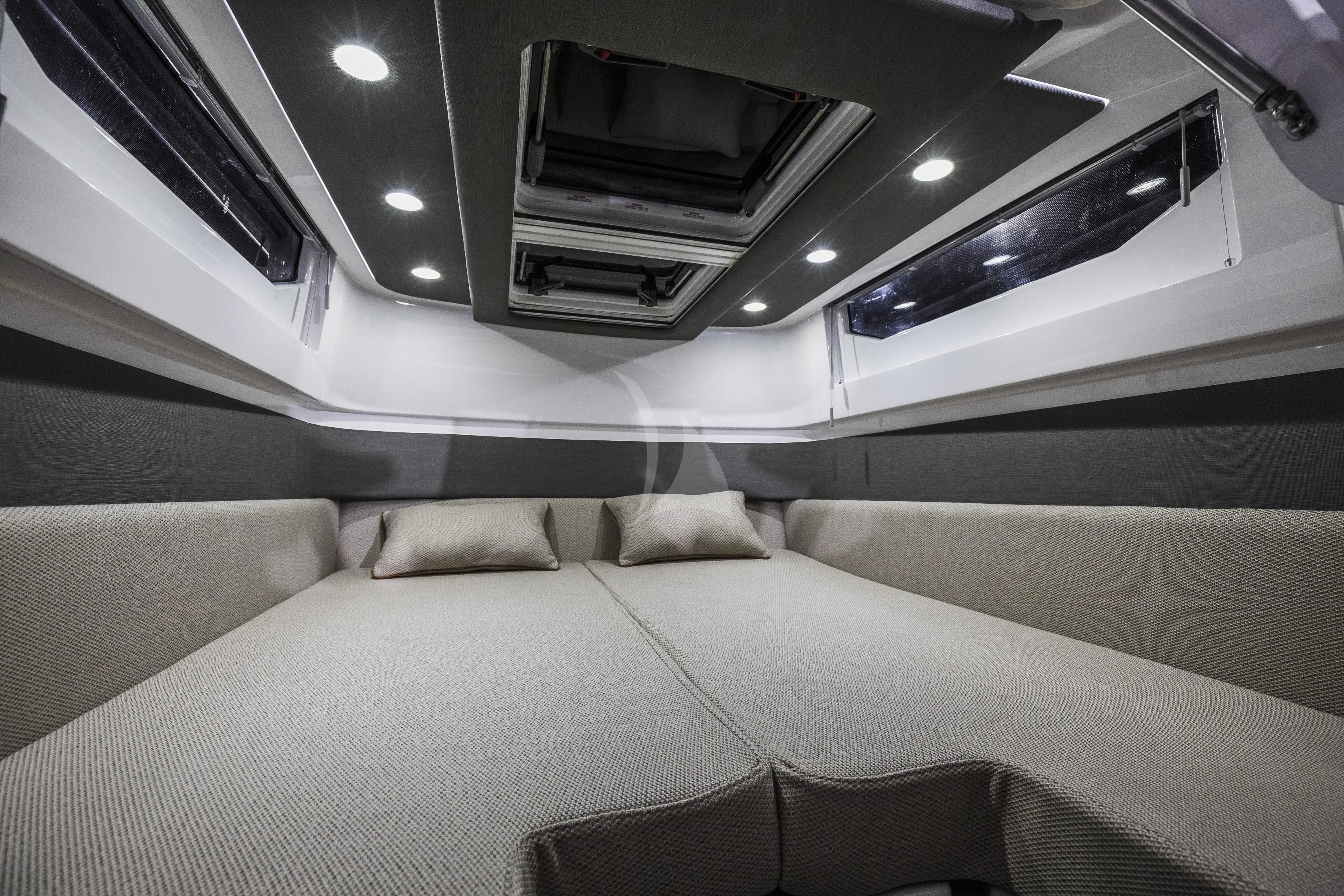 the interior of a car aboard FIGURATI Yacht for Sale