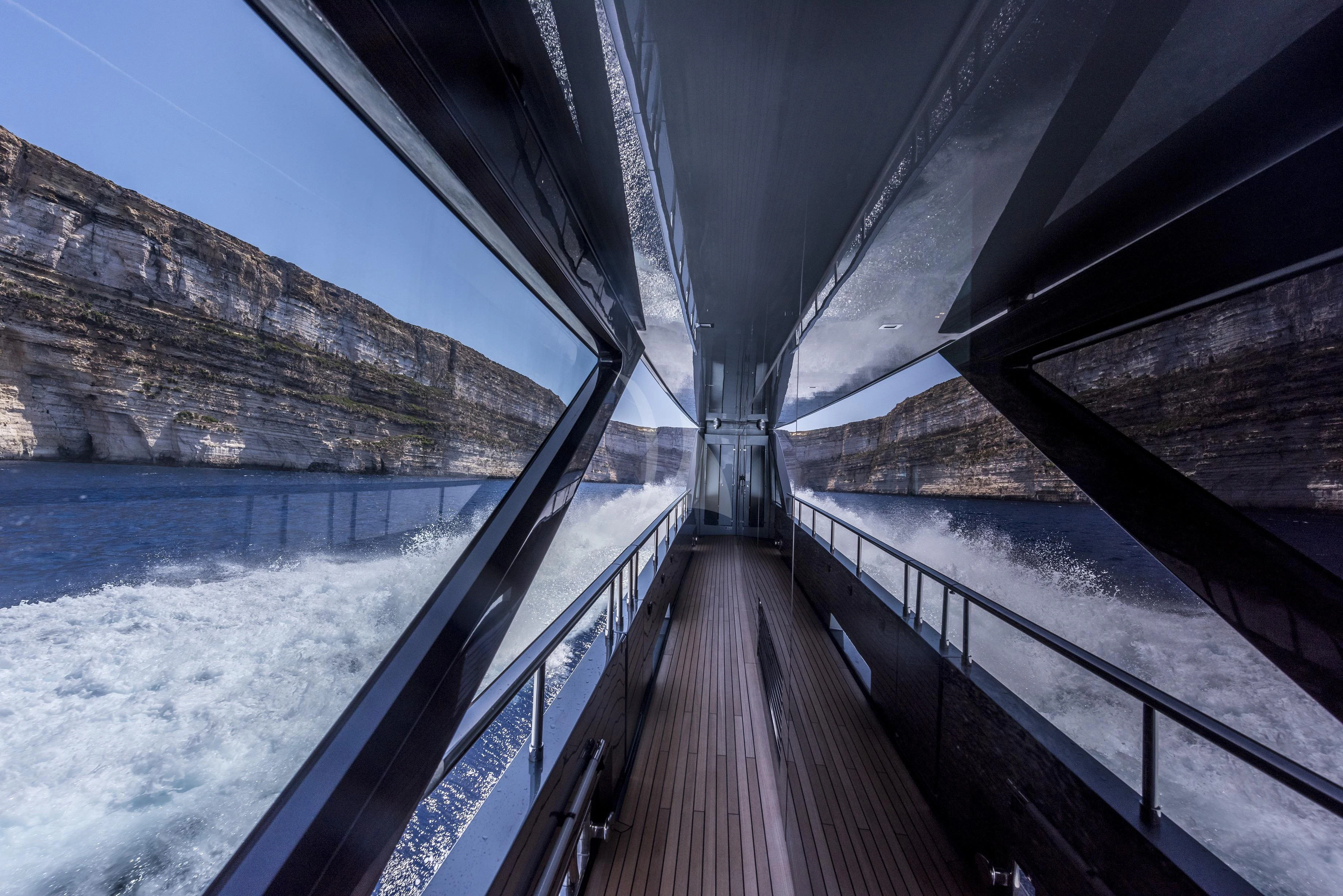 a bridge over water aboard FIGURATI Yacht for Sale