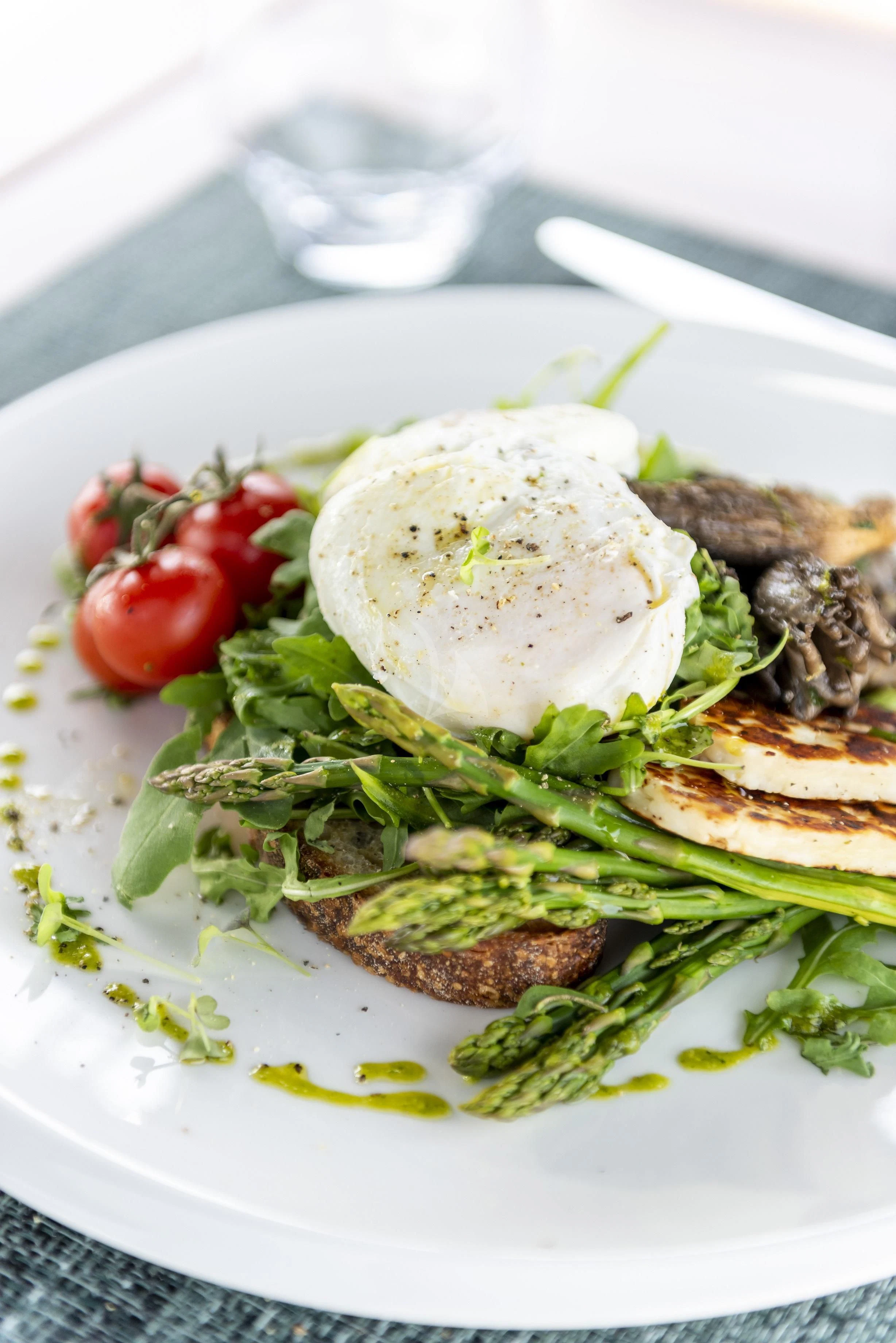 a plate of food aboard FIGURATI Yacht for Sale