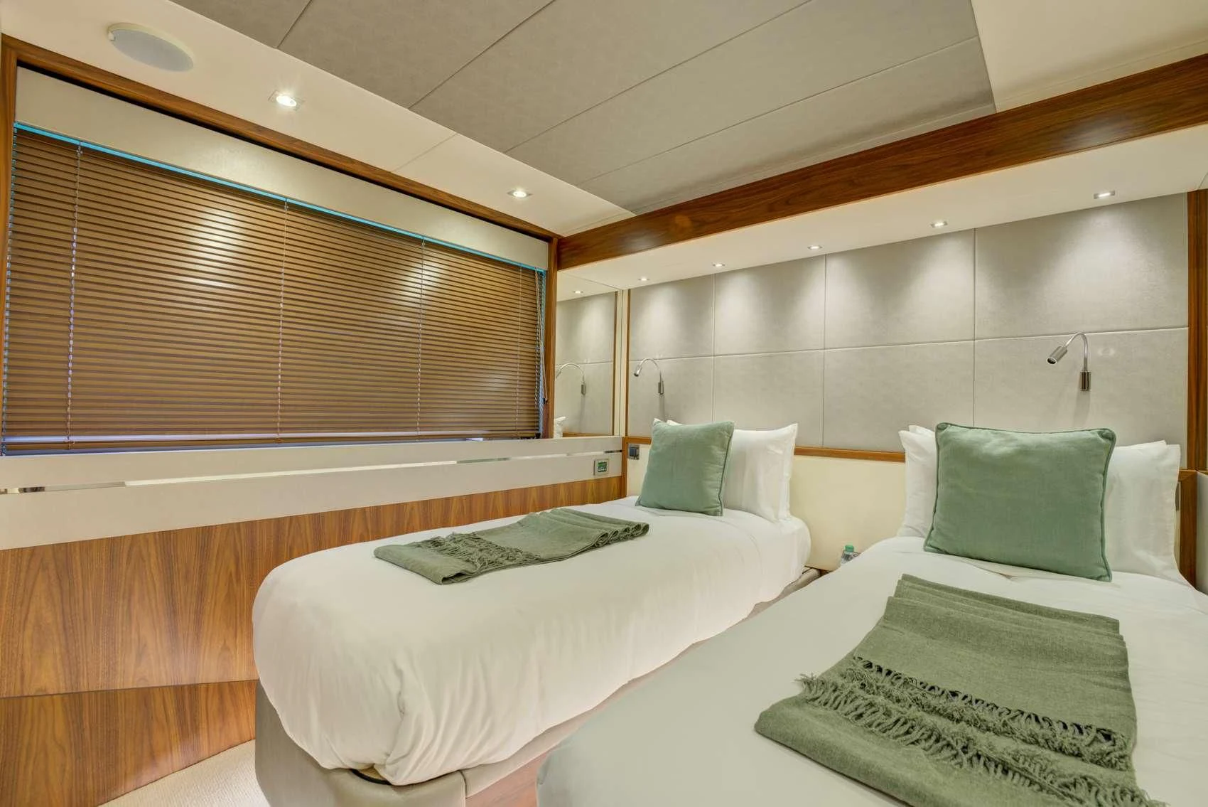 a room with two beds aboard MIKEL ANGELO Yacht for Charter