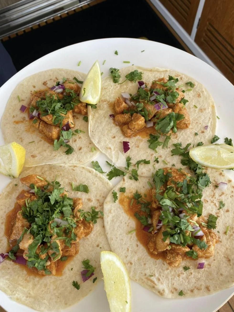 a plate of food aboard MIKEL ANGELO Yacht for Charter