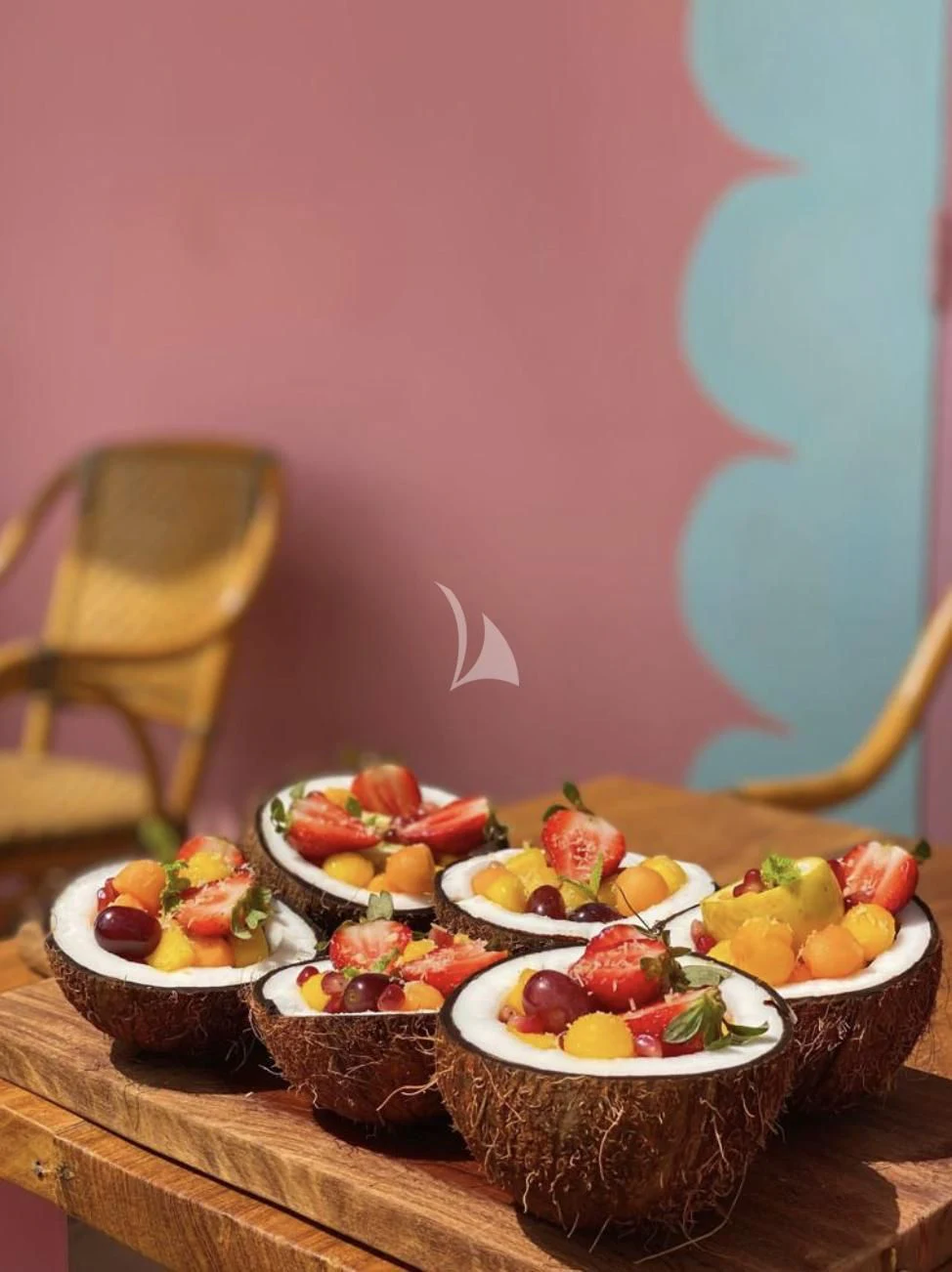 a table with food on it aboard MIKEL ANGELO Yacht for Charter