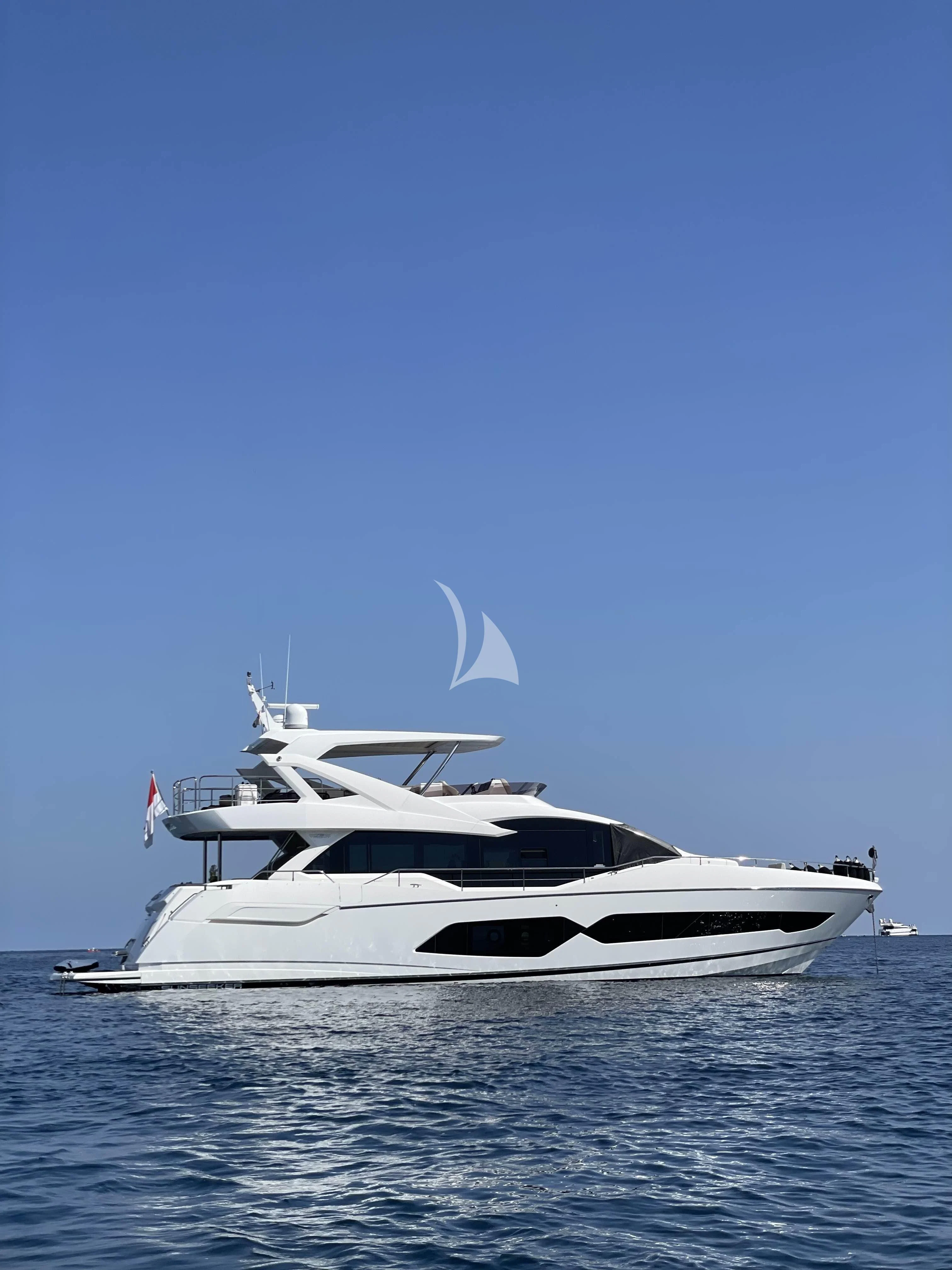 a white yacht in the water aboard MIKEL ANGELO Yacht for Charter