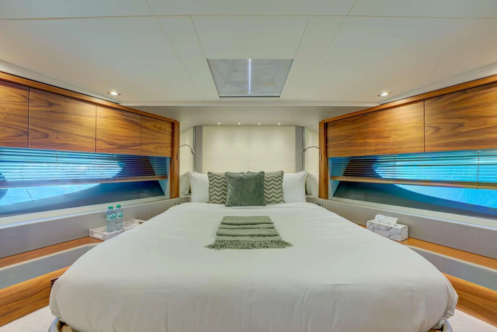 a bed in a room aboard MIKEL ANGELO Yacht for Charter