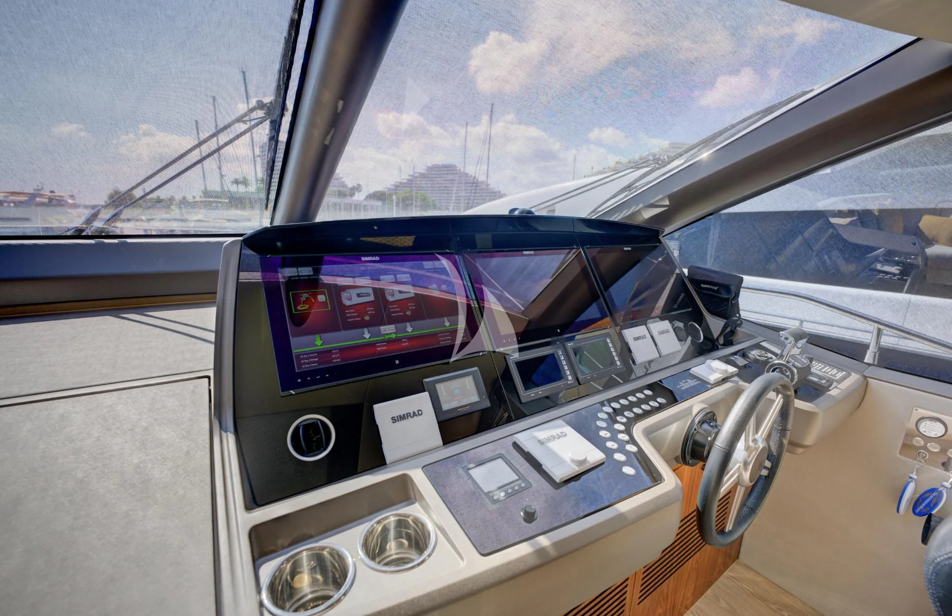 inside of a car aboard MIKEL ANGELO Yacht for Charter