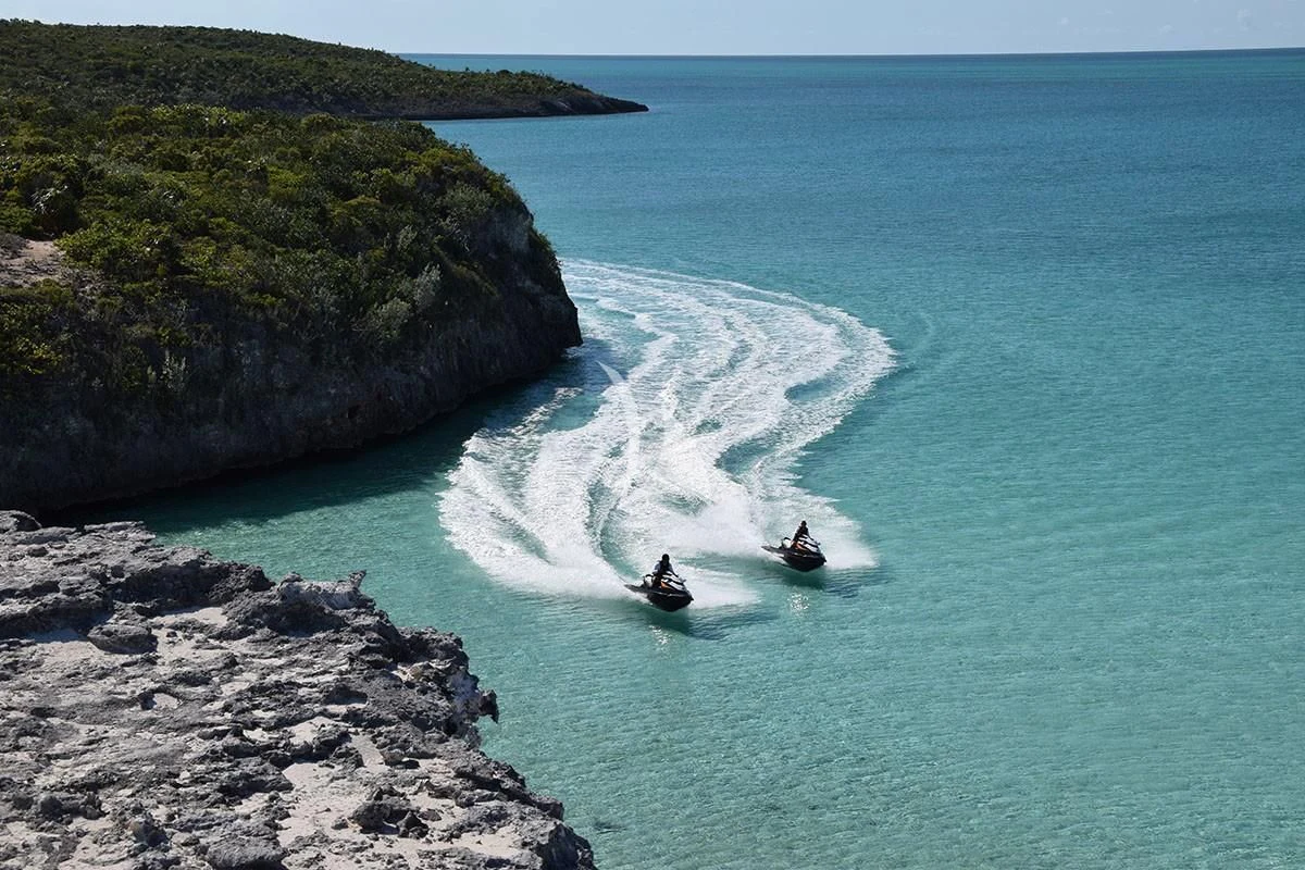 a person in a boat on the water aboard BELLA Yacht for Sale