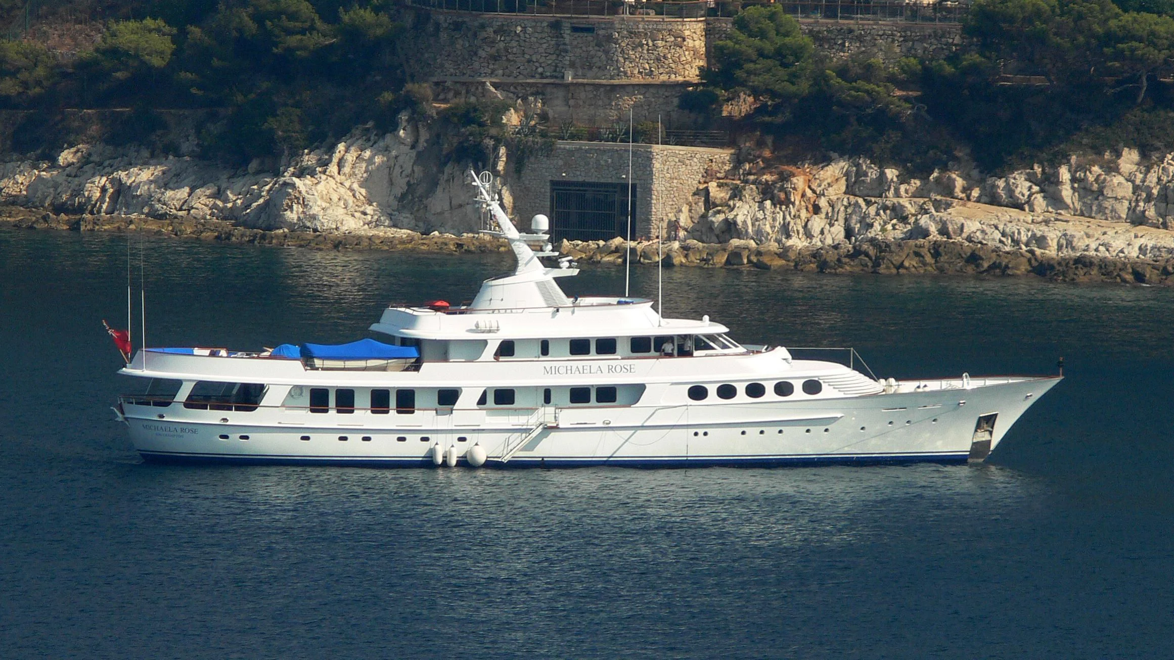 a boat on the water aboard MICHAELA ROSE Yacht for Sale