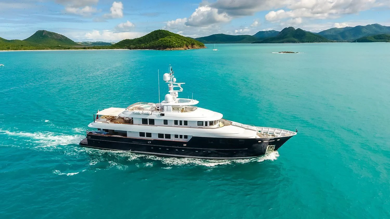 a boat in the water aboard MICHAELA ROSE Yacht for Sale