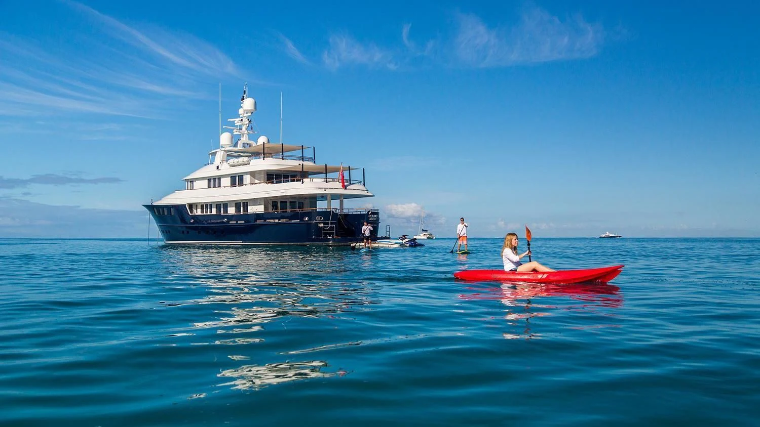 a boat in the water aboard MICHAELA ROSE Yacht for Sale