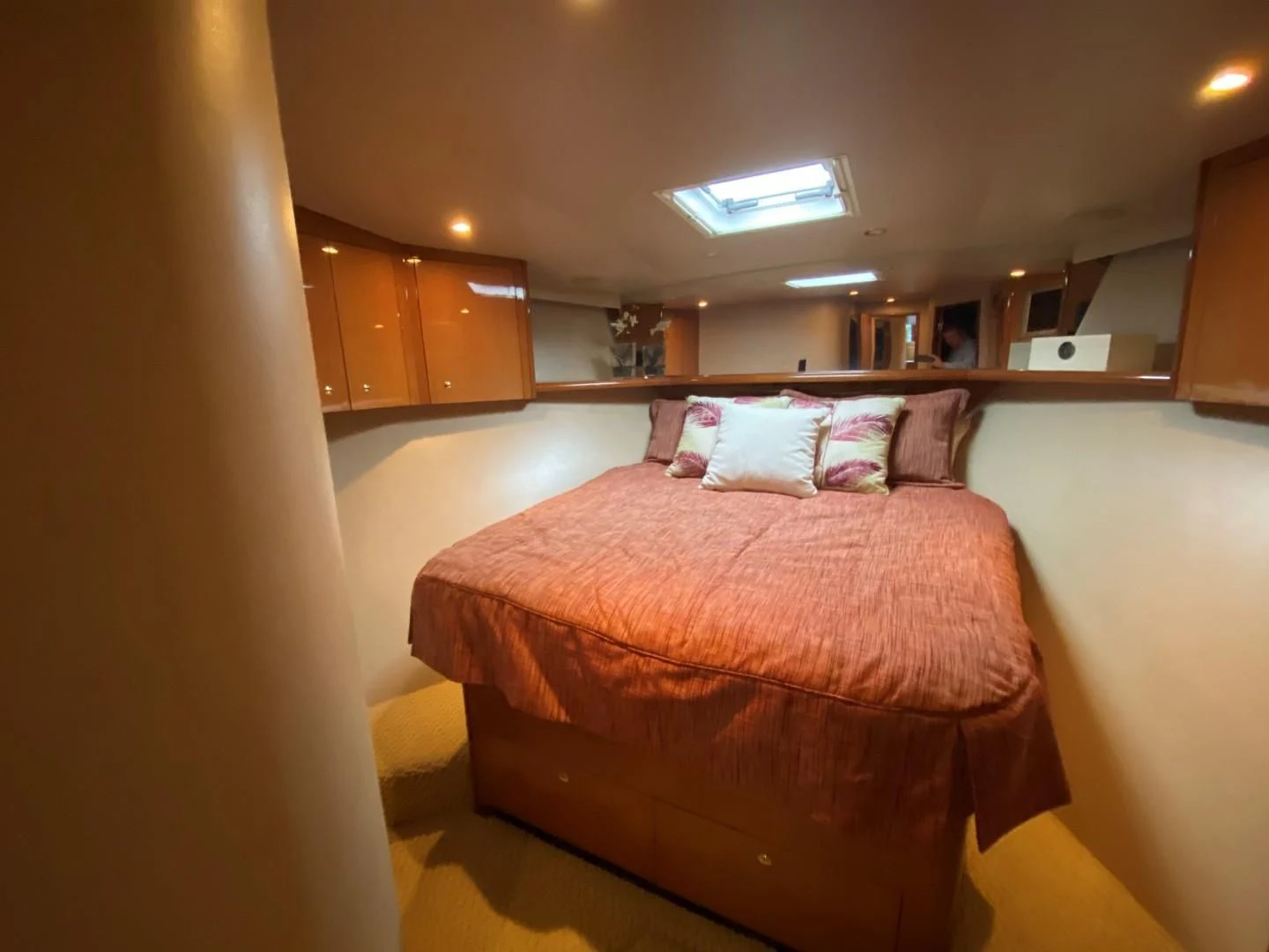 a bed in a room aboard PITTY Yacht for Sale