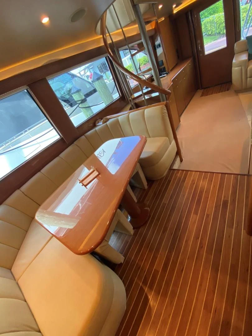 a bathroom with a large window aboard PITTY Yacht for Sale
