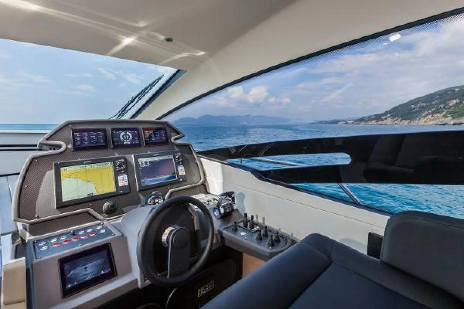inside of a car aboard STAR Yacht for Sale