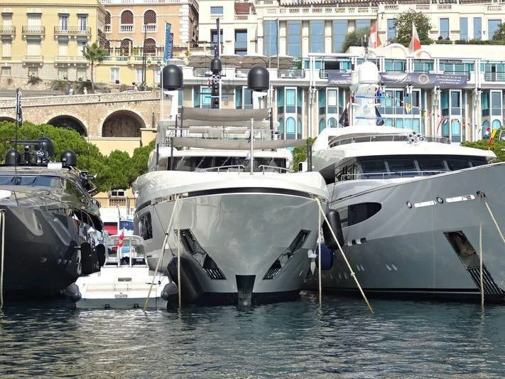 boats docked at a pier aboard ANDIAMO Yacht for Sale
