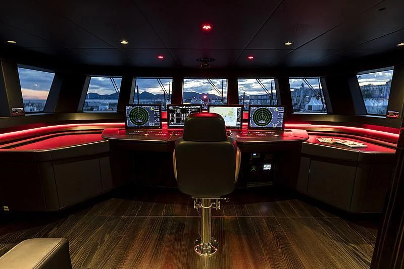 a chair in a room aboard ANDIAMO Yacht for Sale