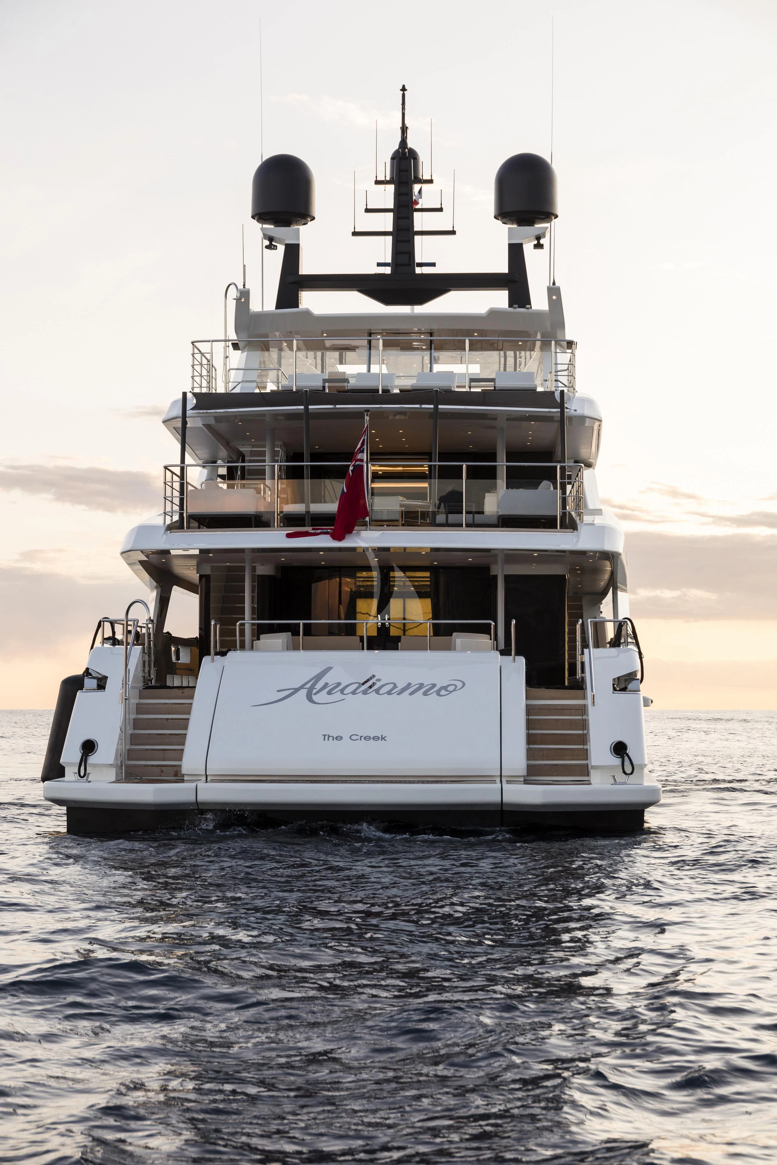 a large ship in the water aboard ANDIAMO Yacht for Sale