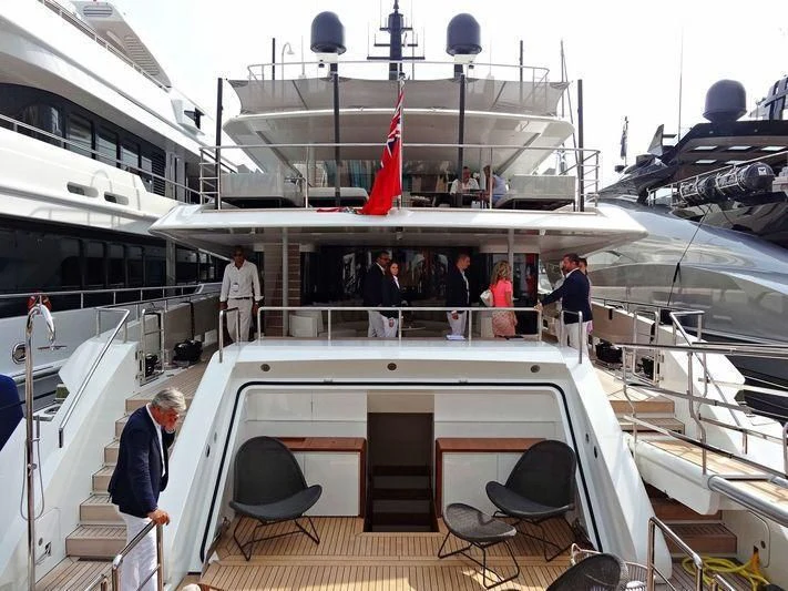 a boat with a group of people on it aboard ANDIAMO Yacht for Sale