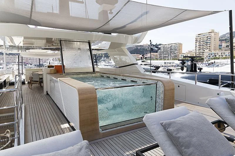 a pool on a deck aboard ANDIAMO Yacht for Sale