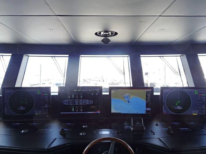 a control panel in a control room aboard ANDIAMO Yacht for Sale