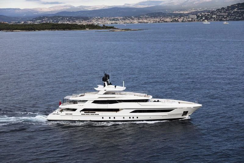 a white boat on the water aboard ANDIAMO Yacht for Sale