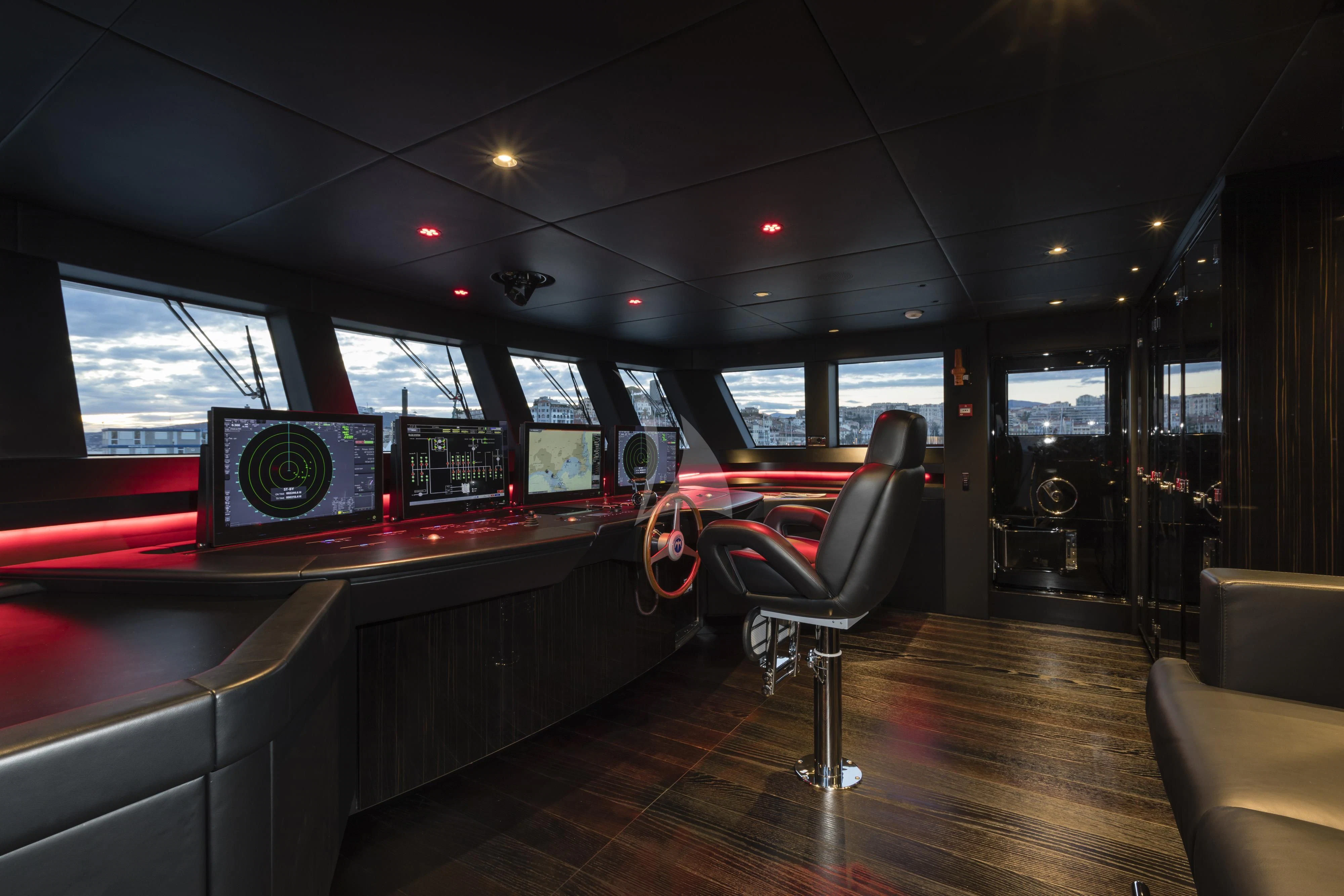 inside of a car aboard ANDIAMO Yacht for Sale